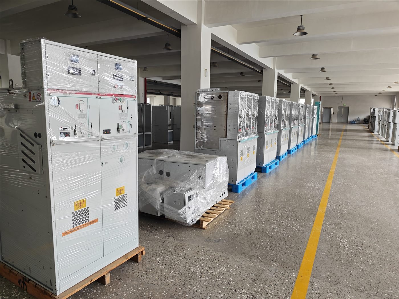 switchgear cabinet storage and assembly line