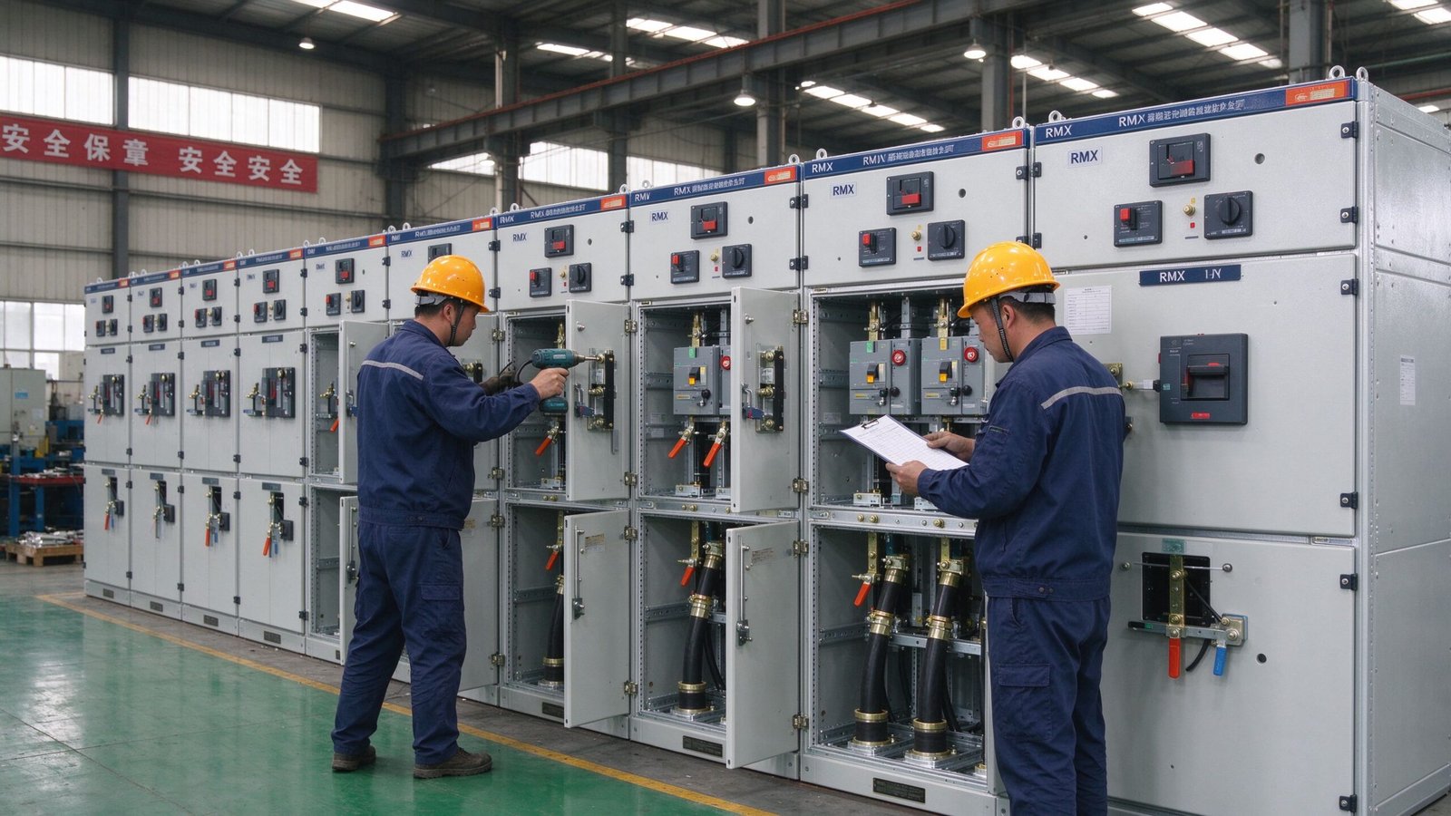 main distribution board components inside enclosure